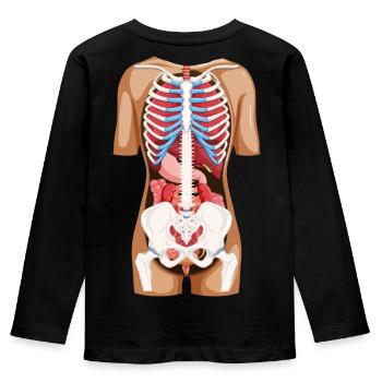 Location Organs - Anatomy Human Body - Kids' Premium Longsleeve Shirt - black - Back - AI Model Kid Male (0cm)