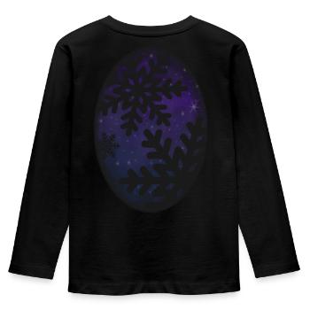 Flocons de neige et ciel étoilé - T-shirt manches longues Premium Enfant - noir - Dos - AI Model Kid Male (0cm)