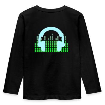 DJ Music Disco Headphones - Kids' Premium Longsleeve Shirt - black - Back - AI Model Kid Male (0cm)