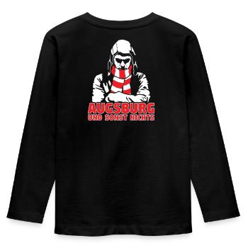 Augsburg und sonst nichts - Kinder Premium Bio Langarmshirt - Schwarz - Hinten - AI Model Kid Male (0cm)
