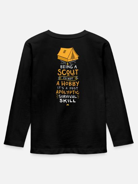 Pfadfinder - Kinder Premium Bio Langarmshirt - Schwarz