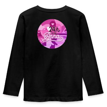 24h for Anna - Kids' Premium Longsleeve Shirt - black - Back - AI Model Kid Male (0cm)