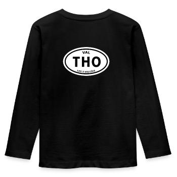Val Thorens - Kinder Premium Bio Langarmshirt - Schwarz - Hinten - AI Model Kid Male (0cm)