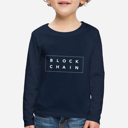 Blockchain word square - Børne premium T-shirt med lange ærmer