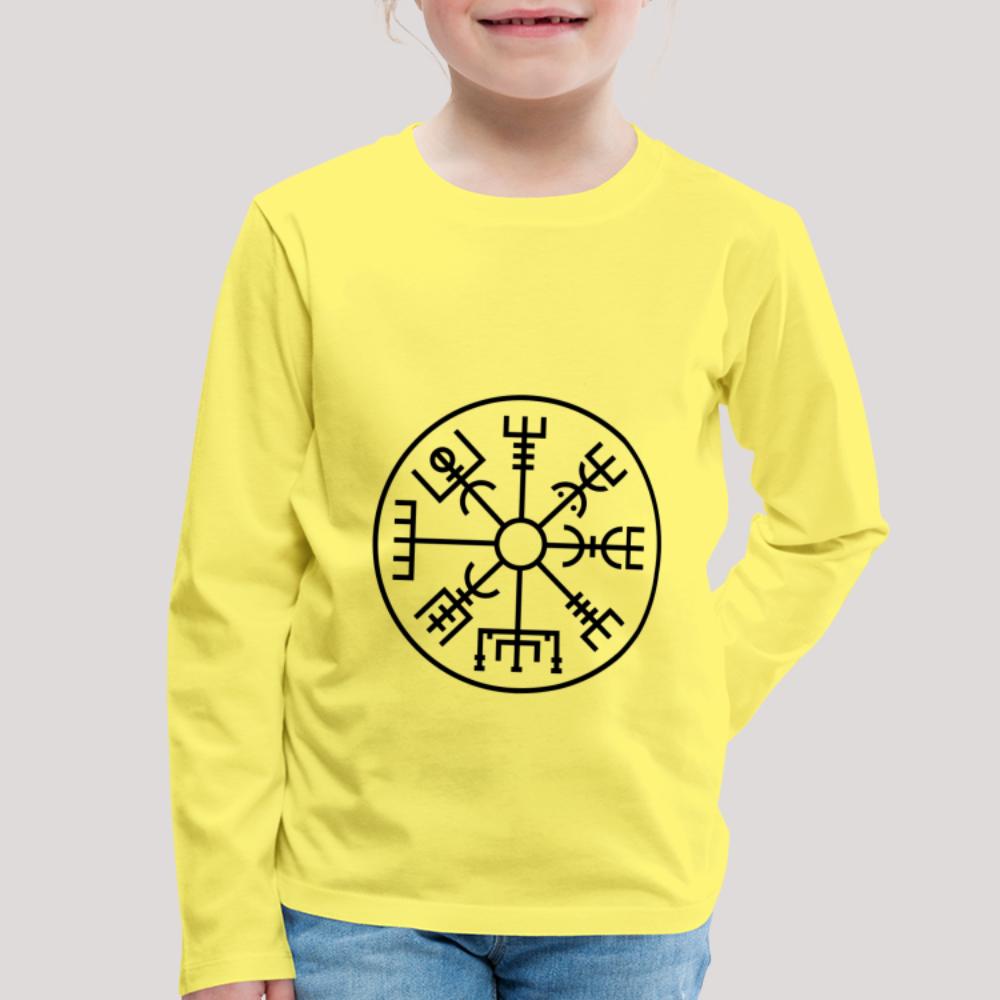 Vegvisir Kreis - Kinder Premium Langarmshirt Gelb