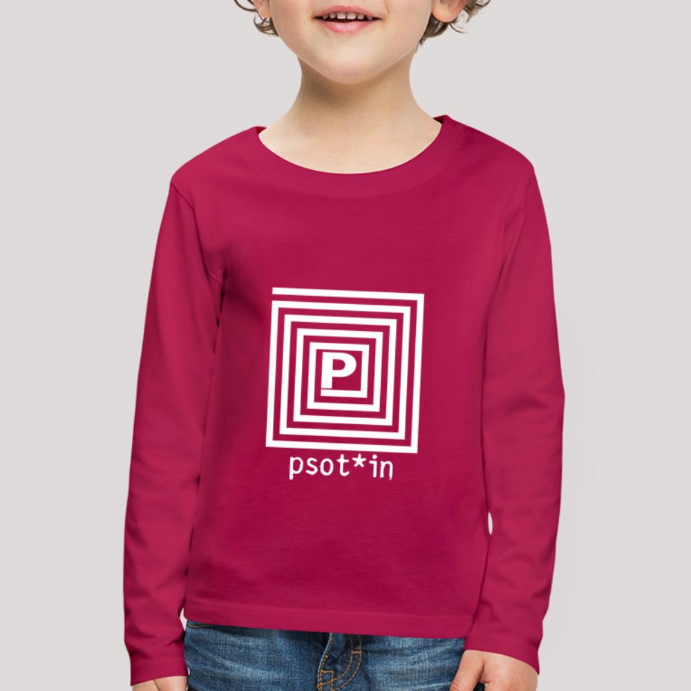 psot*in Weiß - Kinder Premium Langarmshirt dunkles Pink