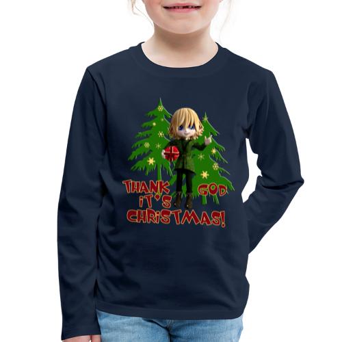 Weihnachtself Thank God it´s Christmas! - Kinder Premium Langarmshirt