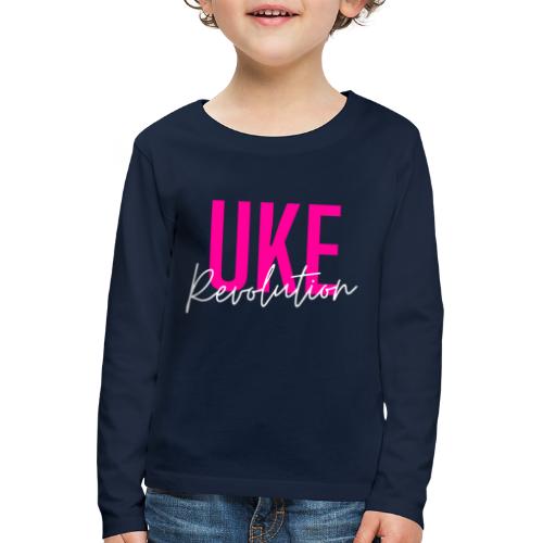 Front Only Pink Uke Revolution Name Logo - Kids' Premium Longsleeve Shirt