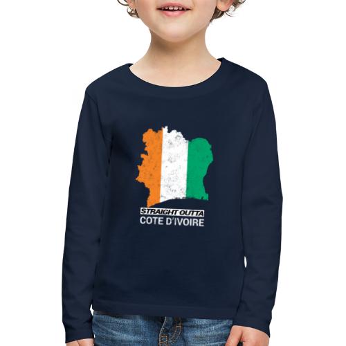 Straight Outta Cote d Ivoire country map & flag - Kids' Premium Longsleeve Shirt