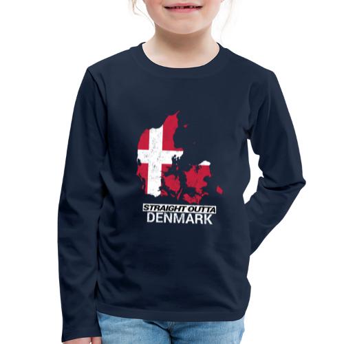 Straight Outta Denmark country map - Kids' Premium Longsleeve Shirt