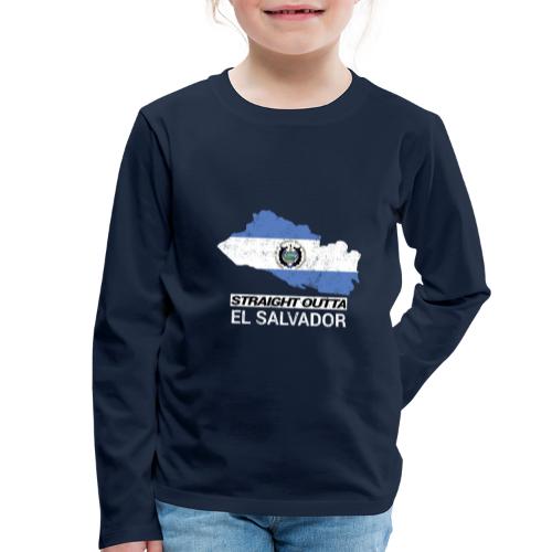 Straight Outta El Salvador country map &flag - Kids' Premium Longsleeve Shirt