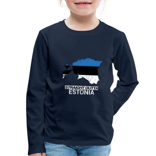 Straight Outta Estonia country map - Kids' Premium Longsleeve Shirt