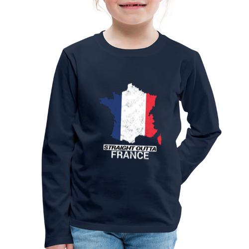 Straight Outta France country map &flag - Kids' Premium Longsleeve Shirt