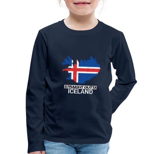 Straight Outta Iceland country map - Kids' Premium Longsleeve Shirt
