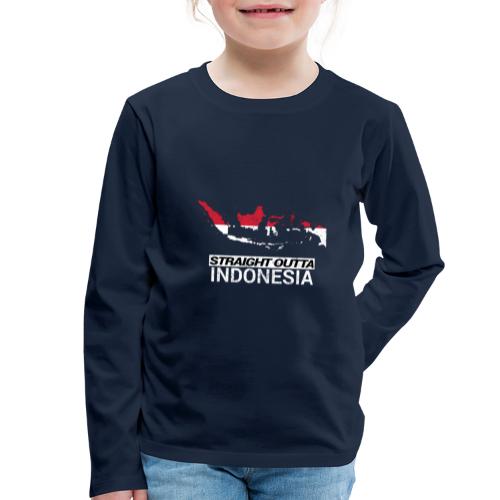Straight Outta Indonesia country map & flag - Kids' Premium Longsleeve Shirt