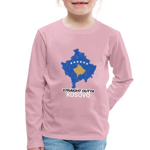 Straight Outta Kosovo country map - Kids' Premium Longsleeve Shirt