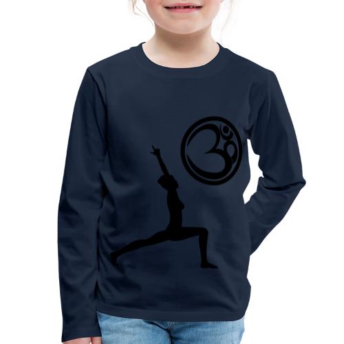Der Held Yoga Asana Warrior mit OM Symbol Cool - Kinder Premium Langarmshirt
