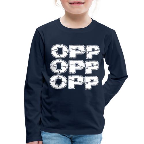 OPP Logo White - Lasten premium pitkähihainen t-paita