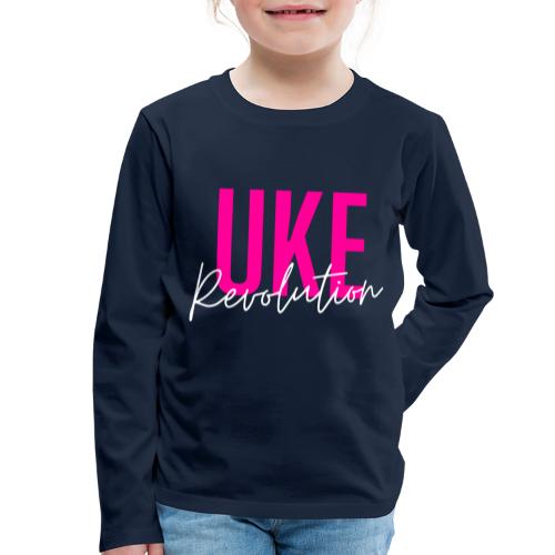 Front Only Pink Uke Revolution Name Logo - Børne premium T-shirt med lange ærmer