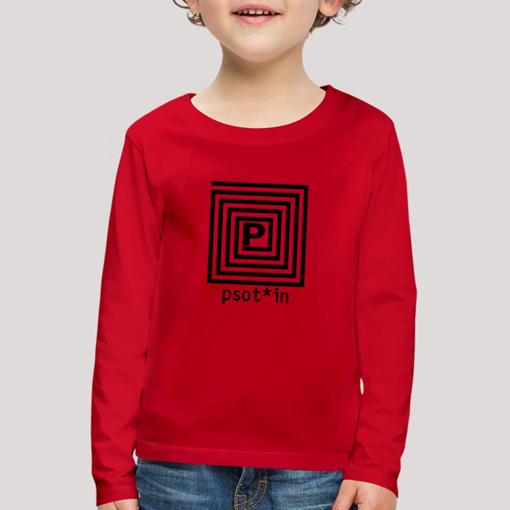 psot*in Schwarz - Kinder Premium Langarmshirt Rot