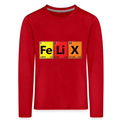 FELIX - Dein Name im Chemie-Look - Kinder Premium Langarmshirt