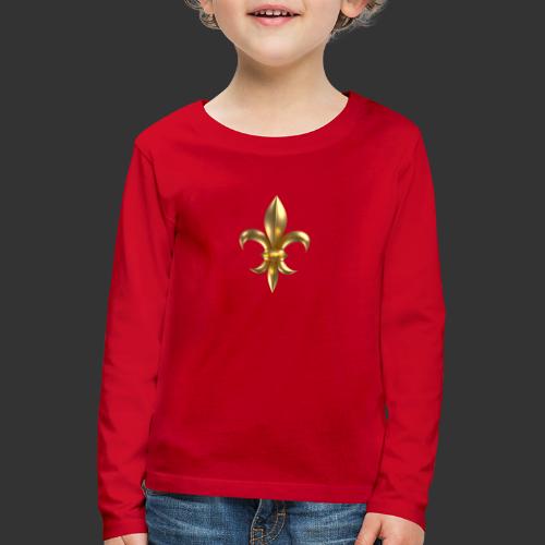 Fleur de Lys / Fleur de Lis 3D Gold Look - Koszulka dziecięca Premium z długim rękawem