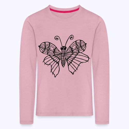 Schmetterling schwarz - Kinder Premium Langarmshirt