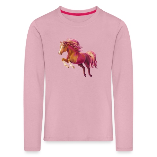 Cory pony - Børne premium T-shirt med lange ærmer