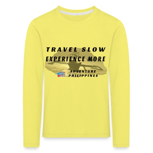 Travel slow Logo für helle Kleidung - Kinder Premium Langarmshirt