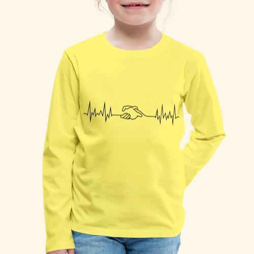 wave peace handshake - Kinder Premium Langarmshirt