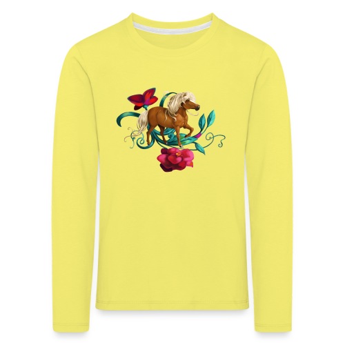 Camellia pony - Børne premium T-shirt med lange ærmer