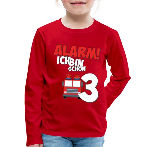Feuerwehrauto 3. Geburtstag Jungen 3 Jahre - Kinder Premium Langarmshirt