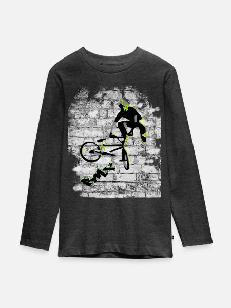 BMX - Teenager Premium Bio Langarmshirt - Anthrazit meliert