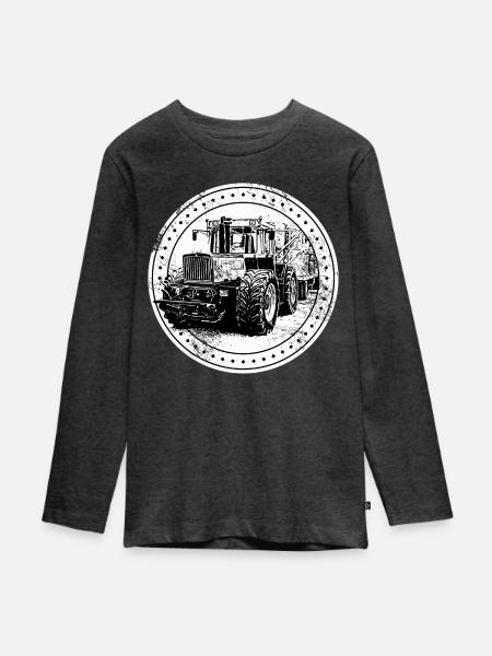 Traktor 1300 TRAC - Teenager Premium Bio Langarmshirt - Anthrazit meliert