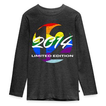 12. Geburtstag 2014 Jungen und Mädchen Geschenk - Teenager Premium Bio Langarmshirt - Anthrazit meliert - Vorne - AI Model Kid Female (0cm)
