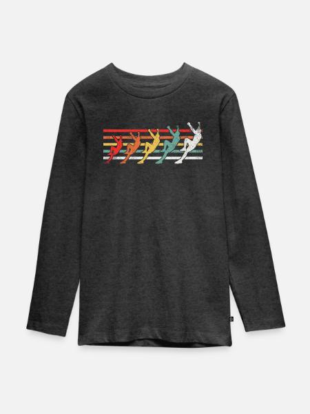 Klettern Kletterer - Teenager Premium Bio Langarmshirt - Anthrazit meliert