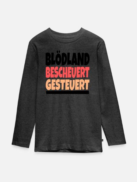 bescheuertes gesteuertes - Teenager Premium Bio Langarmshirt - Anthrazit meliert