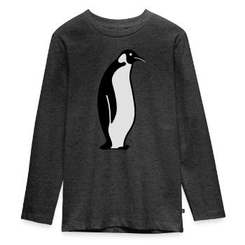 Pinguin pinguïn - Teenager Premium Bio Langarmshirt - Anthrazit meliert - Vorne - AI Model Kid Female (0cm)