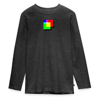 Mélange additif de couleur RVB Coin de couleur - T-shirt manches longues Premium Ado - anthracite chiné - Devant - AI Model Kid Female (0cm)
