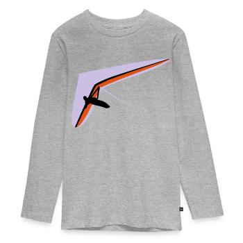 Hängegleiter - Teenager Premium Bio Langarmshirt - Grau meliert - Vorne