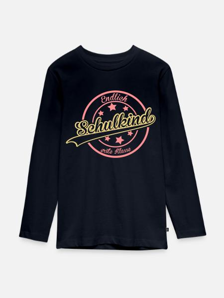Einschulung - Teenager Premium Bio Langarmshirt - Navy