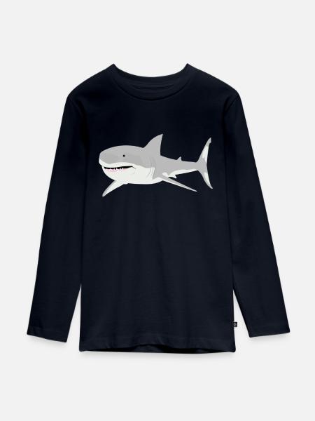 hai - Teenager Premium Bio Langarmshirt - Navy