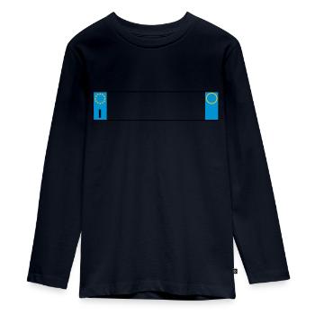 Italien Platte_g1 - Teenager Premium Bio Langarmshirt - Navy - Vorne - AI Model Kid Female (0cm)