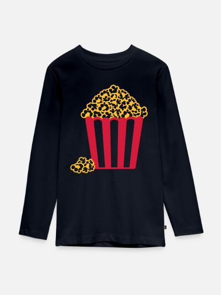 Popcorn - Teenager Premium Bio Langarmshirt - Navy
