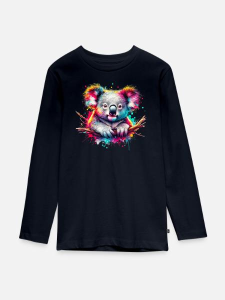 Koala - Teenager Premium Bio Langarmshirt - Navy
