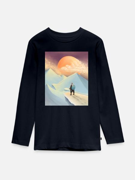 Thor geht nach Jotunheim - Teenager Premium Bio Langarmshirt - Navy