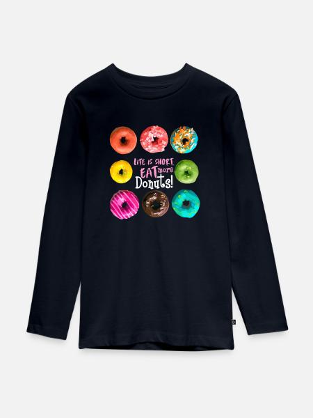 Donuts - Teenager Premium Bio Langarmshirt - Navy