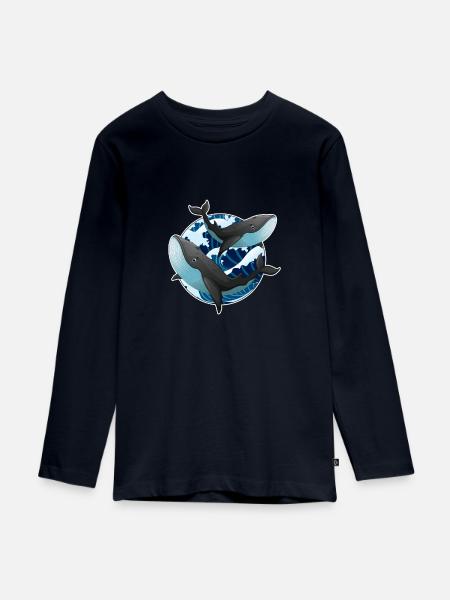 Wale - Teenager Premium Bio Langarmshirt - Navy