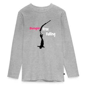 Bungee Fall - Teenager Premium Organic Long Sleeve Shirt - heather grey - Front