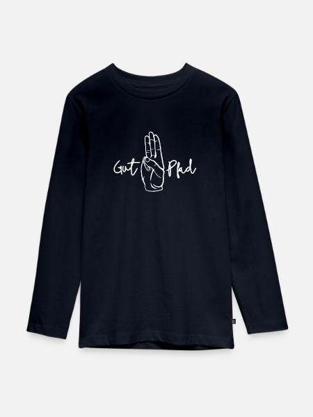 Gut Pfad - Teenager Premium Bio Langarmshirt - Navy